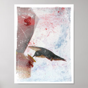 Humming Bird Digital Art Poster