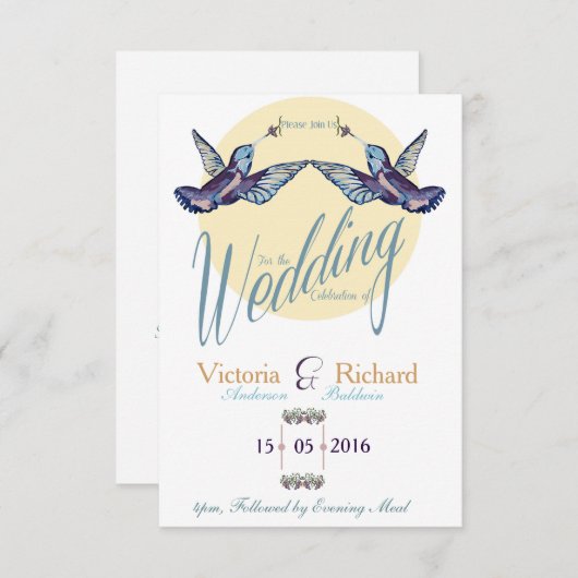 Humming Bird Faire-part de mariage (Devant / Derrière)