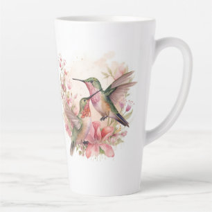 Humming Bird met Bloemen Latte Mok