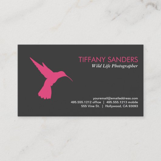 Humming Bird Pink Visitekaartje (Voorkant)