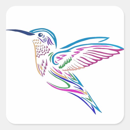 Humming Bird Vierkante Sticker (Voorkant)