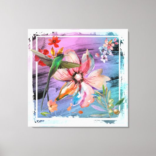Humming Floral Canvas Afdruk (Voorkant)