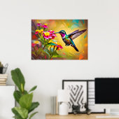 Hummingbird Abstracte kunst Poster (Thuiskantoor)