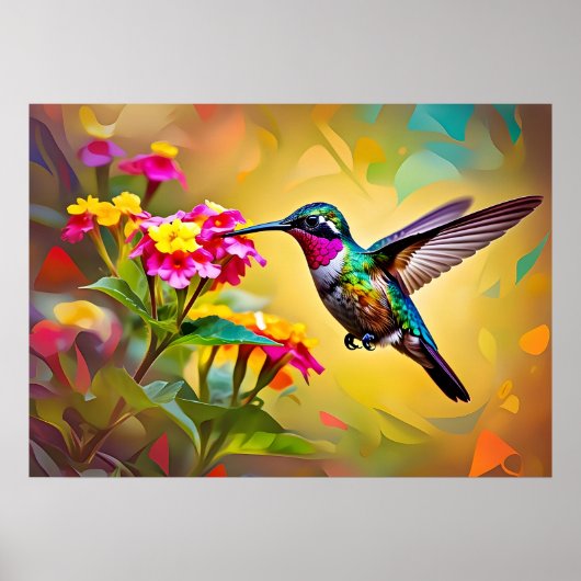 Hummingbird Abstracte kunst Poster (Voorkant)