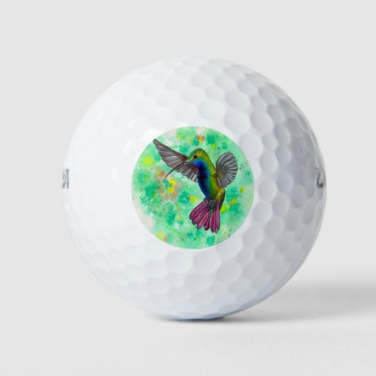 Hummingbird - acrylverf golfballen (Voorkant)