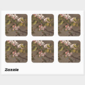 Hummingbird and Apple Blossom Vierkante Sticker (Vel)