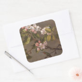 Hummingbird and Apple Blossom Vierkante Sticker (Envelop)