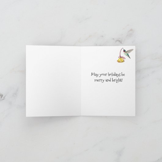 Hummingbird and Bells Kaart (Binnen)