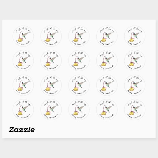 Hummingbird and Bells Ronde Sticker (Vel)