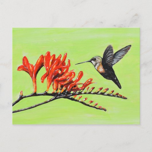 Hummingbird and Crocosmia Painting Briefkaart (Voorkant)
