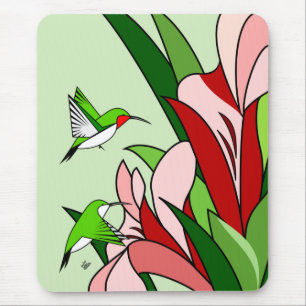 Hummingbird and Flower Muismat