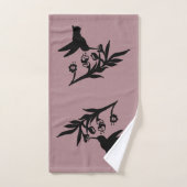 Hummingbird and Flowers silhouette Bath Towel Set Bad Handdoek (Handdoek)