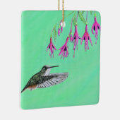 Hummingbird and Fuchsia Painting Keramisch Ornament (Rechts)