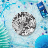 Hummingbird and fuchsia papieren bordje (Feest)