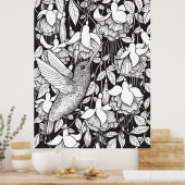 Hummingbird and fuchsia poster (Keuken)