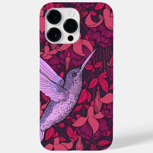 Hummingbird and fuchsia violet Case-Mate iPhone case (Achterkant)