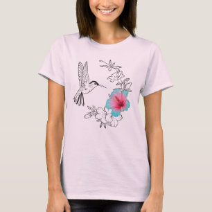 Hummingbird and Hibiscus T-shirt