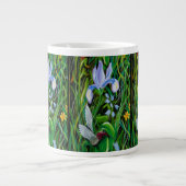 Hummingbird and Iris Coffee Cup Jumbo Mok (Voorkant)