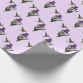 Hummingbird and Iris Flower Cadeaupapier (Hoek)