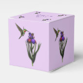 Hummingbird and Iris Flower Personalized Bedankdoosjes (Voorkant Zijde)