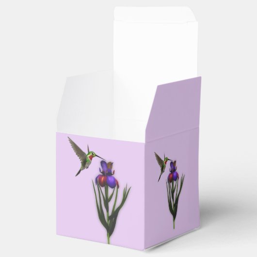 Hummingbird and Iris Flower Personalized Bedankdoosjes (Geopend)