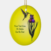 Hummingbird and Iris Flower Personalized Keramisch Ornament (Rechts)
