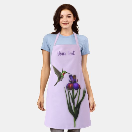 Hummingbird and Iris Flower Personalized Schort (Gedragen)