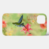 Hummingbird and Pink Lily on Floral Pattern Case-Mate iPhone Case (Achterkant (horizontaal))