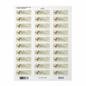 Hummingbird and Pink Lily on Floral Pattern Etiket (Full Sheet)