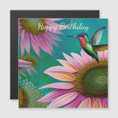 Hummingbird and Pink Sunflower (Voorkant / Achterkant)