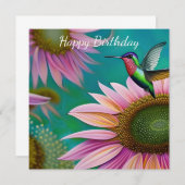 Hummingbird and Pink Sunflower (Voorkant / Achterkant)