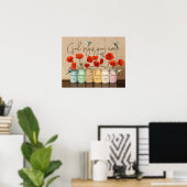Hummingbird and Poppies God zegt dat je bent Poster (Thuiskantoor)