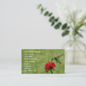 Hummingbird and Red Zinnia Visitekaartje (Staand voorkant)
