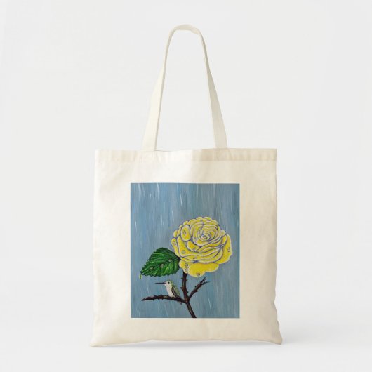 Hummingbird and Roos in the Rain Painting Tote Bag (Voorkant)