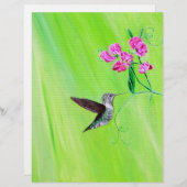 Hummingbird and Sweet Peas Painting (Voorkant / Achterkant)