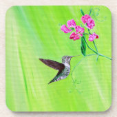 Hummingbird and Sweet Peas Painting Drankjes Onderzetter (Voorkant)
