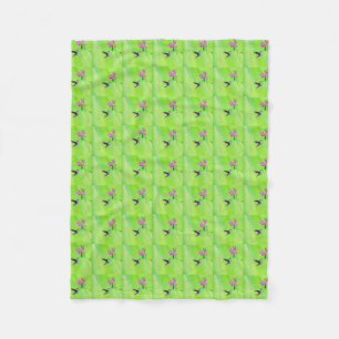 Hummingbird and Sweet Peas Painting Fleece Deken
