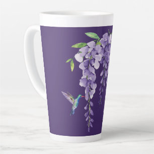 Hummingbird and Wisteria Latte Mok