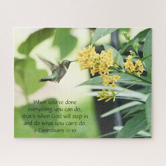 Hummingbird at Blossom, Scriptverse Legpuzzel (Horizontaal)