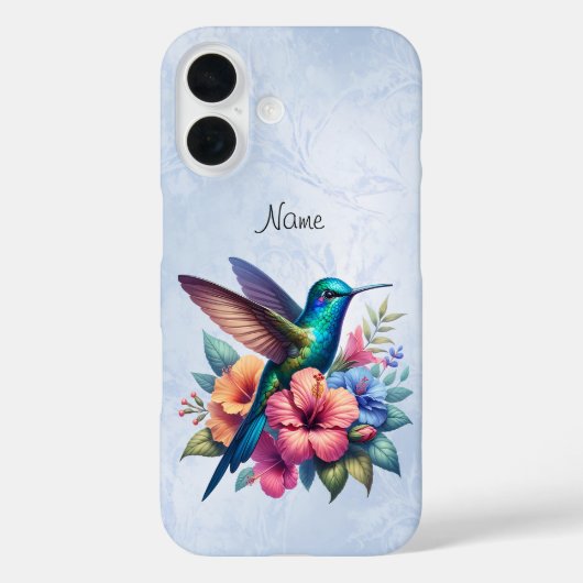 Hummingbird avec Fleurs Coque-Mate coque iphone (Verso)