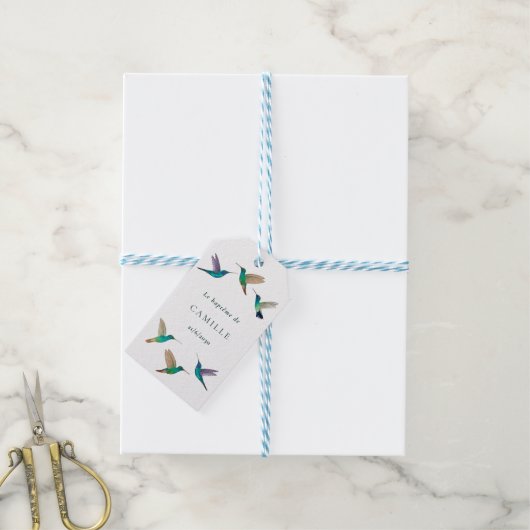 Hummingbird Baptism Cadeaulabel (Met Touw)