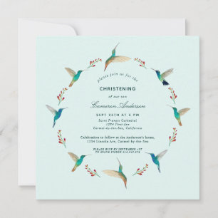 Hummingbird Baptisme Invitation Aankondiging