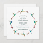 Hummingbird Baptisme Invitation Aankondiging (Voorkant / Achterkant)