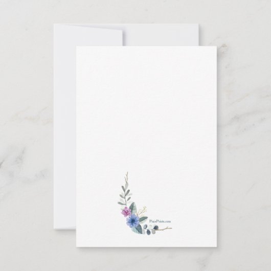 Hummingbird Bereavement Hartelijk dank Kaart (Achterkant)