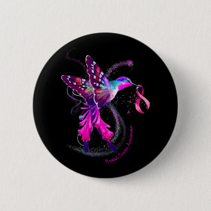 Hummingbird bevat roze lintstof borstkanker Awaren Ronde Button 5,7 Cm
