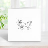 Hummingbird bij Flowers 2 Rubberstempel
