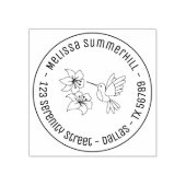 Hummingbird bij Flowers Round Address Rubberstempel (Afrduk)