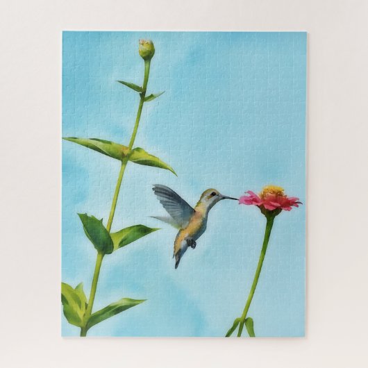 Hummingbird Bird Art Pretty Puzzle (Vertical)