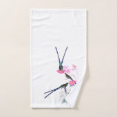 Hummingbird Bird Flowers Bath Towel Set Bad Handdoek (Handdoek)