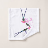 Hummingbird Bird Flowers Bath Towel Set Bad Handdoek (Wasdoekje)